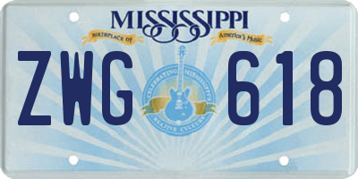MS license plate ZWG618