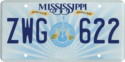 MS license plate ZWG622