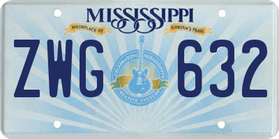MS license plate ZWG632