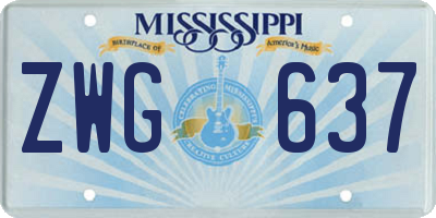 MS license plate ZWG637