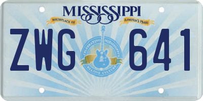 MS license plate ZWG641