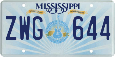 MS license plate ZWG644