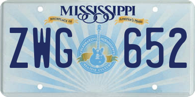 MS license plate ZWG652