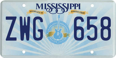 MS license plate ZWG658