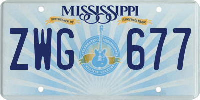 MS license plate ZWG677