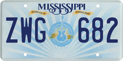 MS license plate ZWG682