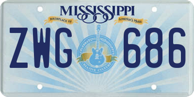 MS license plate ZWG686