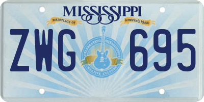 MS license plate ZWG695
