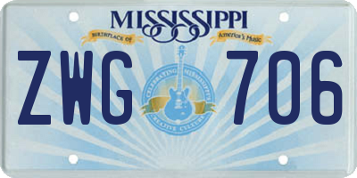 MS license plate ZWG706