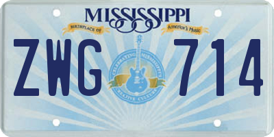 MS license plate ZWG714