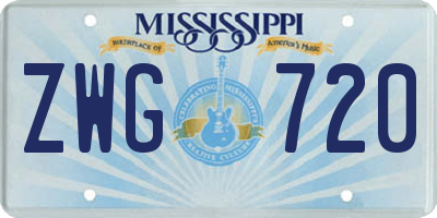 MS license plate ZWG720