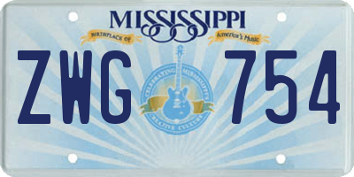 MS license plate ZWG754