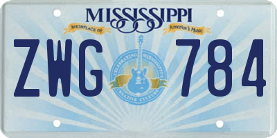 MS license plate ZWG784