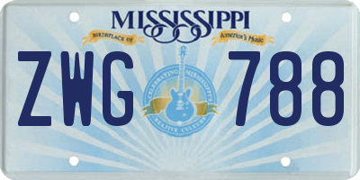 MS license plate ZWG788