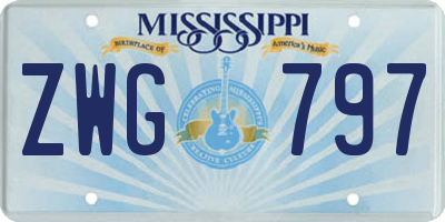 MS license plate ZWG797
