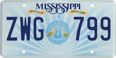 MS license plate ZWG799