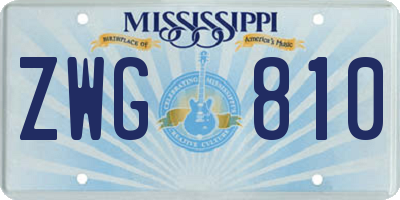 MS license plate ZWG810