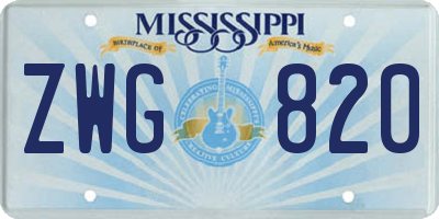 MS license plate ZWG820