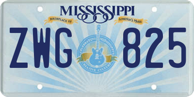 MS license plate ZWG825
