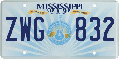 MS license plate ZWG832