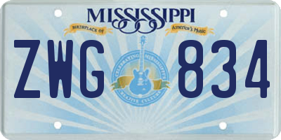 MS license plate ZWG834