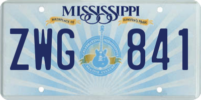 MS license plate ZWG841