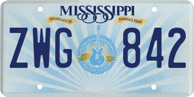 MS license plate ZWG842