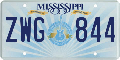 MS license plate ZWG844