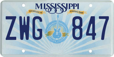 MS license plate ZWG847