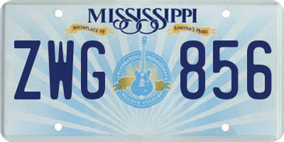 MS license plate ZWG856