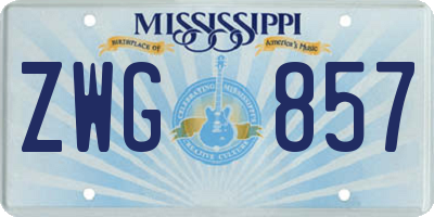 MS license plate ZWG857