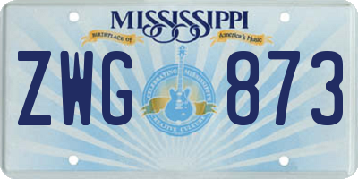 MS license plate ZWG873