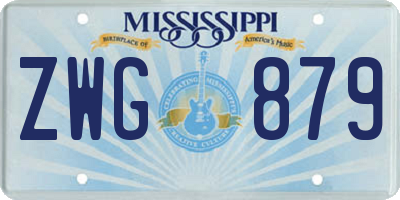 MS license plate ZWG879