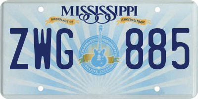 MS license plate ZWG885