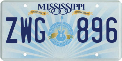 MS license plate ZWG896
