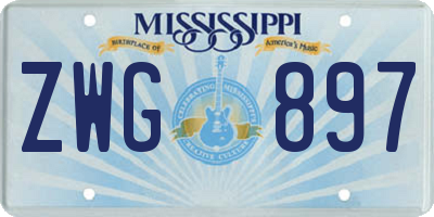 MS license plate ZWG897