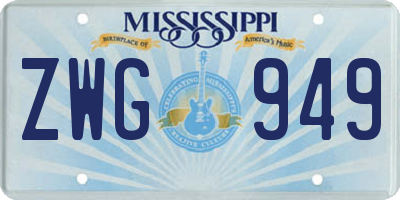 MS license plate ZWG949
