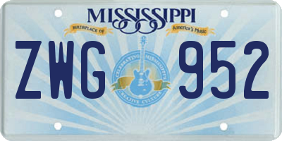 MS license plate ZWG952
