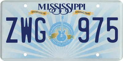 MS license plate ZWG975