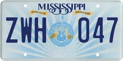MS license plate ZWH047