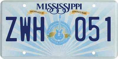 MS license plate ZWH051