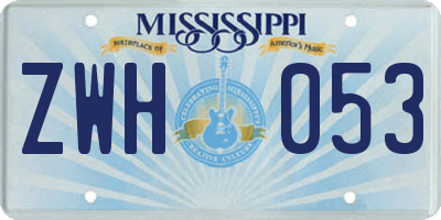 MS license plate ZWH053