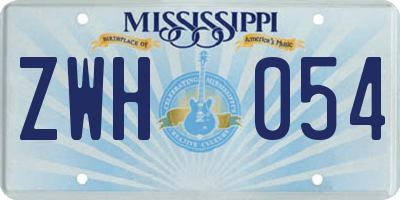 MS license plate ZWH054