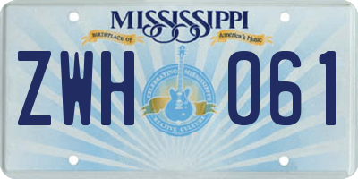 MS license plate ZWH061