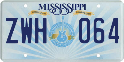 MS license plate ZWH064