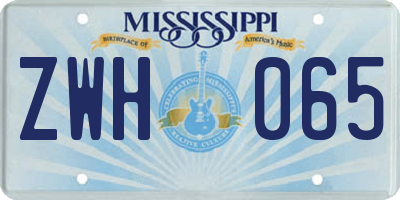MS license plate ZWH065