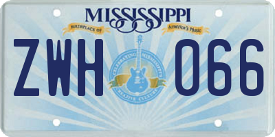 MS license plate ZWH066