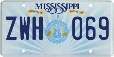 MS license plate ZWH069