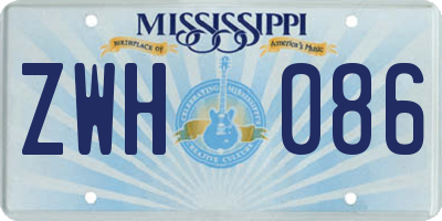 MS license plate ZWH086