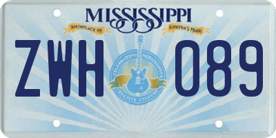 MS license plate ZWH089